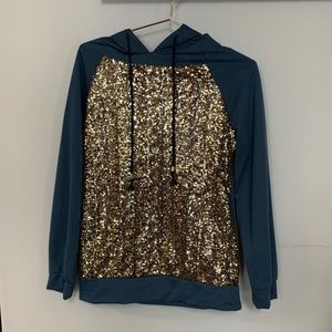 Blue Sequin Sweatshirt / Hoodie